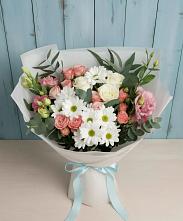 Букет цветов из:  Розы, Лизиантусы и Хризантемы #REPLACE_PRED# Волоконовке