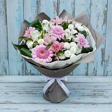Букет цветов из:  Герберы, Альстромерии и Хризантемы в Волоконовке