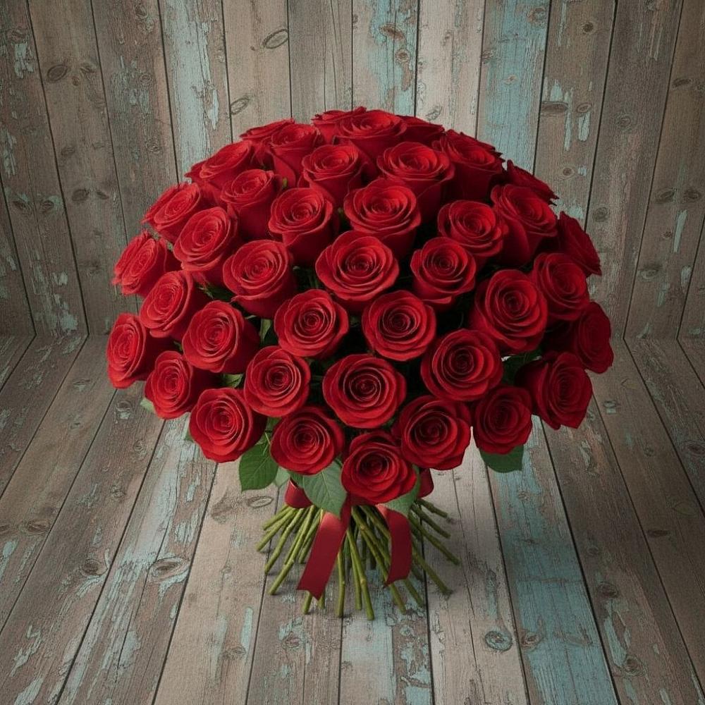 Букет 55 Красных роз Фридом в Волоконовке