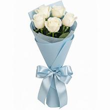 Букет 5 Белых роз Проуд в Волоконовке