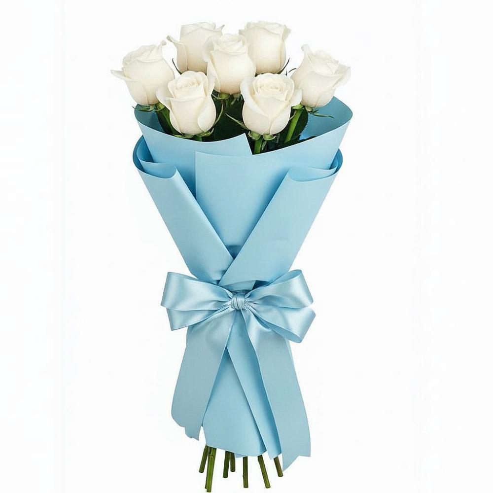 Букет 7 белых роз Проуд в Волоконовке