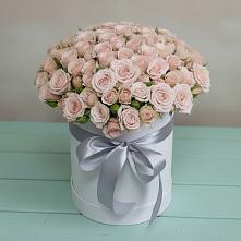 Цветочная композиция из Розы в шляпной коробке в Волоконовке