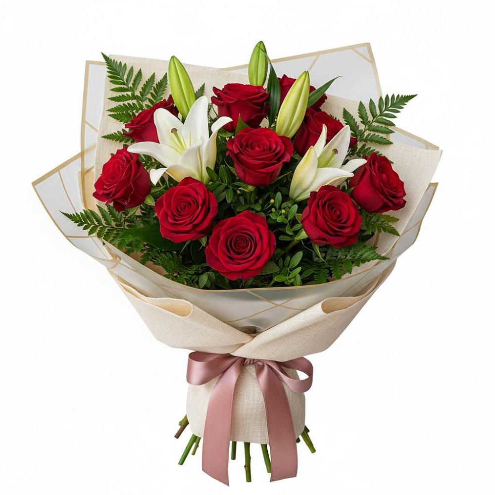 Букет цветов из: Лилии и Розы в Волоконовке