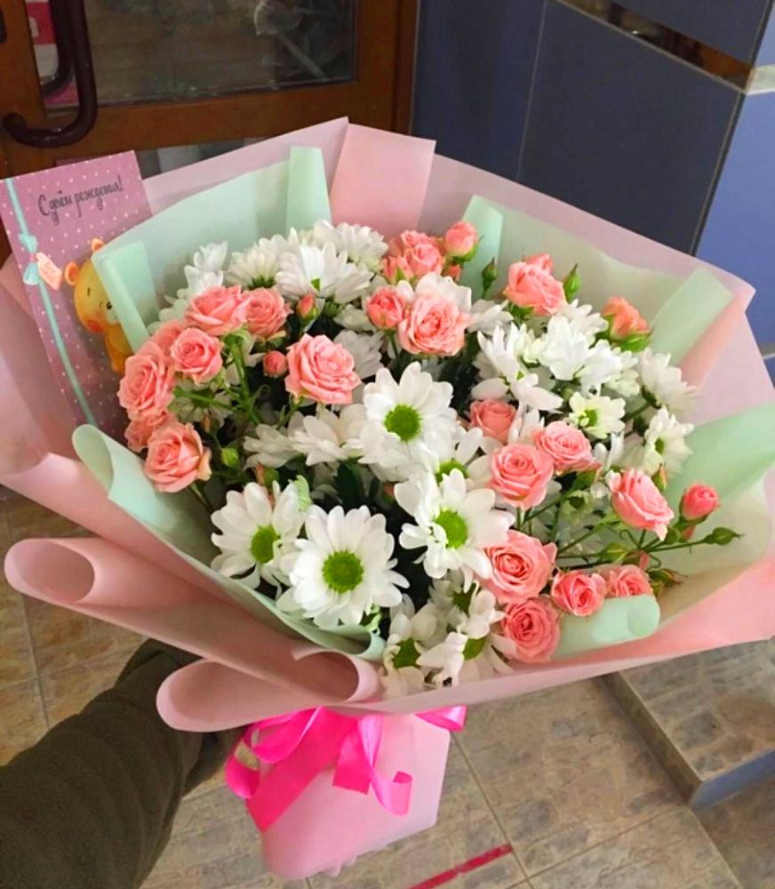 Букет цветов из: Розы и Хризантемы в Волоконовке