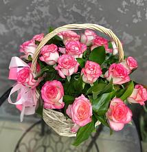 Цветочная композиция из Розы в корзине #REPLACE_PRED# Волоконовке