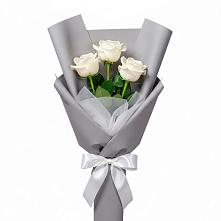 Букет 3 белые розы в Волоконовке