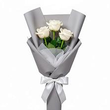 Букет 3 белые розы в Волоконовке