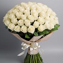 Букет 101 беля роза Белоснежка в Волоконовке