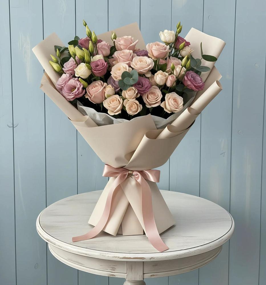 Букет цветов из: Розы и Лизиантусы в Волоконовке