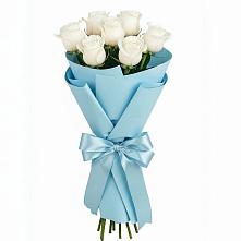 Букет 7 белых роз Проуд в Волоконовке