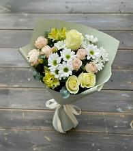 Букет цветов из:  Альстромерии, Розы и Хризантемы в Волоконовке