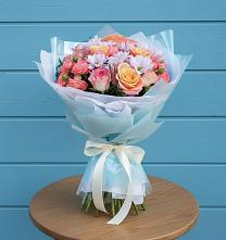 Букет цветов из:  Хризантемы и Розы в Волоконовке