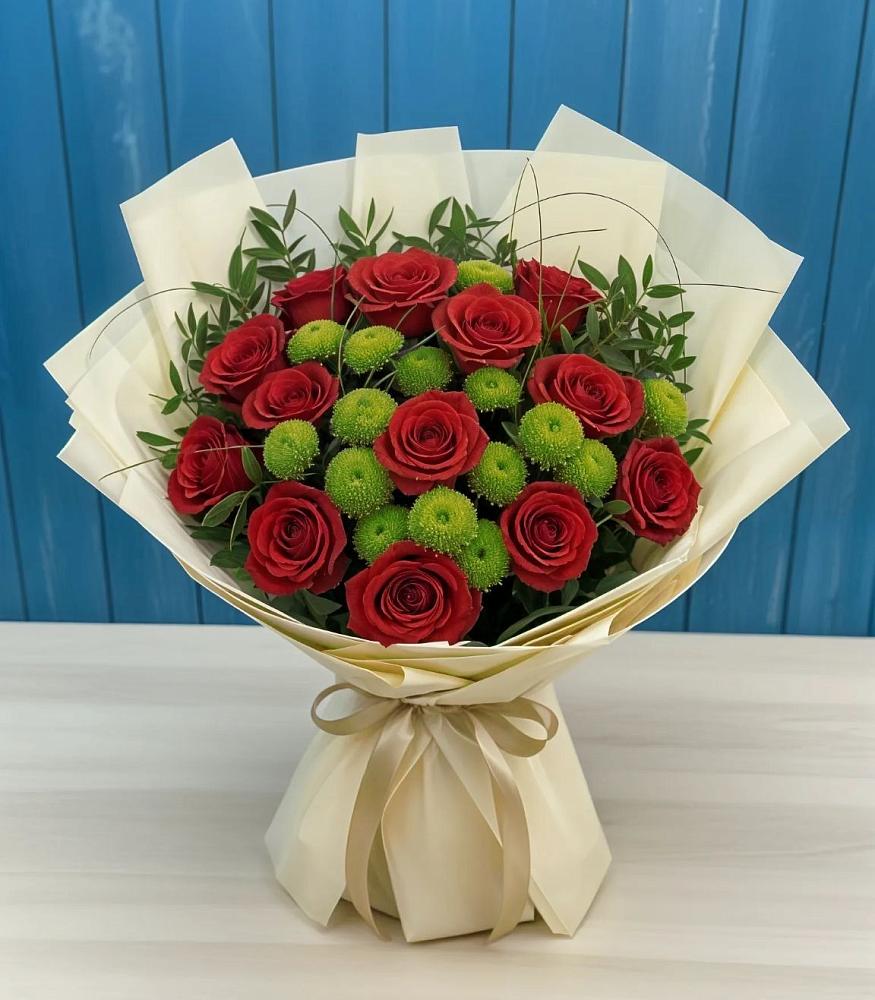 Букет цветов из: Розы и Хризантемы в Волоконовке