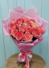 Букет 15 Розовых роз Равель в Волоконовке