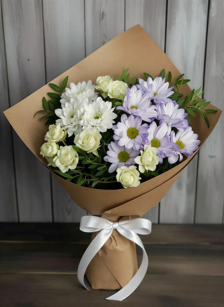 Букет цветов из: Хризантемы и Розы в Волоконовке