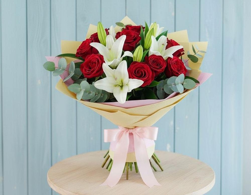 Букет цветов из: Лилии и Розы в Волоконовке